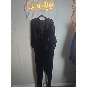 NEW Eloquii Velvet Jumpsuit Black Relaxed Holiday Plus 24